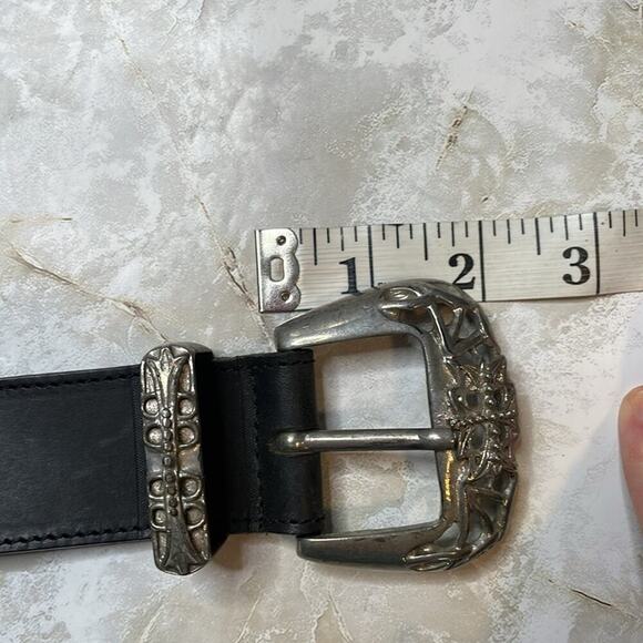 Vintage Express Compagnie Internationale goth leather belt by Linea Pelle main image 4